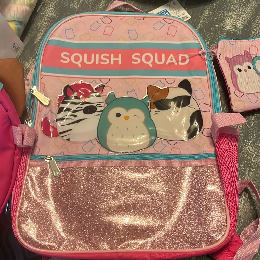NWT 3 piece Squishmallow backpack set - Picture 2 of 4